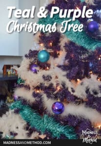 teal and purple christmas tree