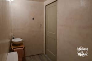 pink microcement bathroom walls