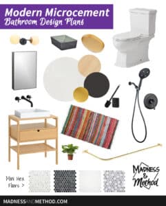 modern microcement bathroom design plans graphic