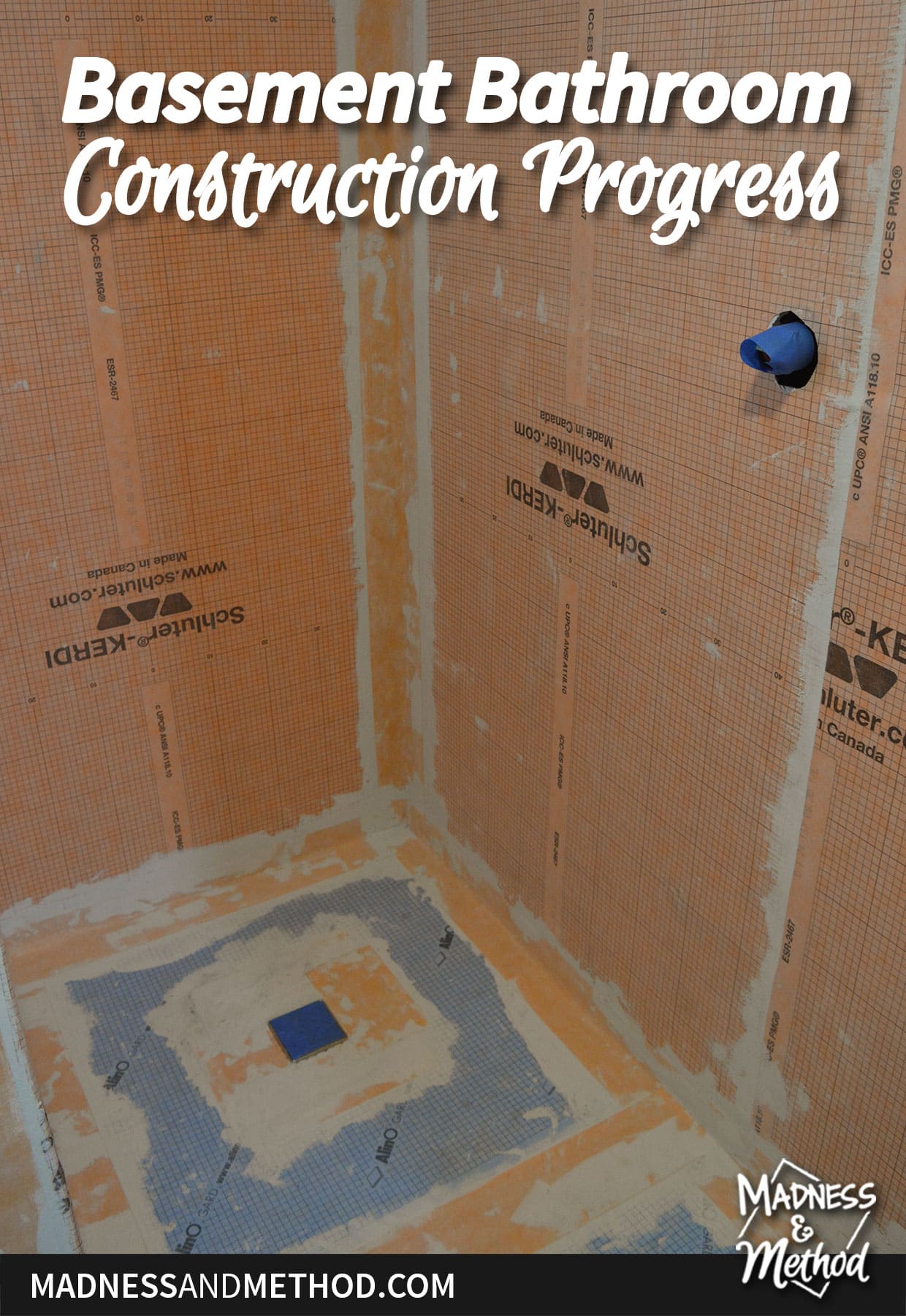 waterproof shower basement bathroom construction