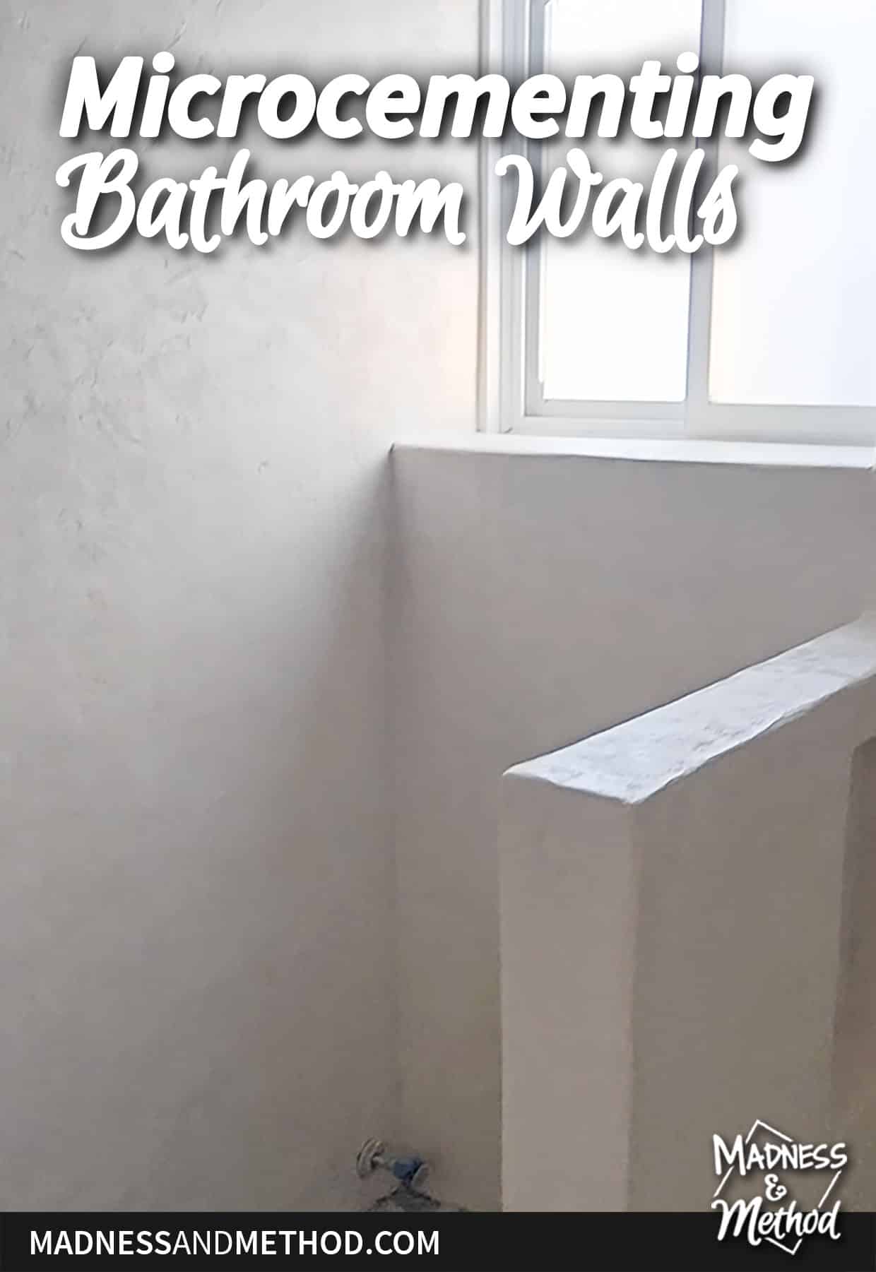 white microcement in bathroom