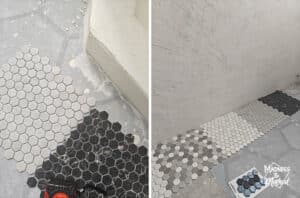 mini hex colours against wall