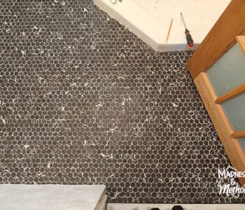black and white mini hex floors
