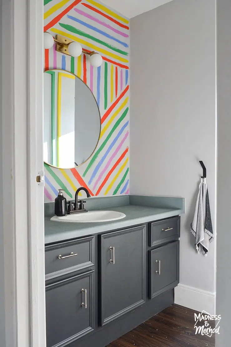 rainbow themed bathroom