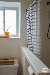 basement bathroom shower ledge