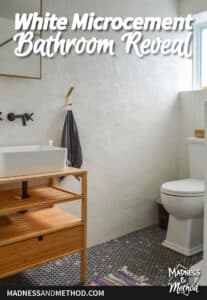 white microcement bathroom reveal