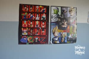 dragon ball posters on wall