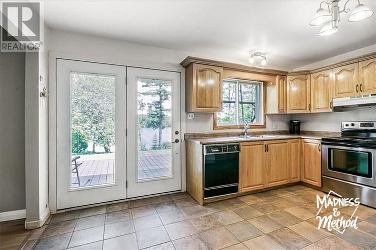 kitchen with large french doors