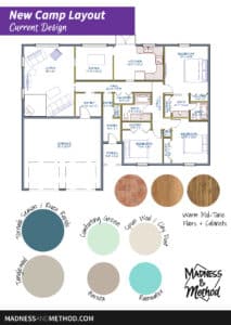 introduction to new camp with layout and colours