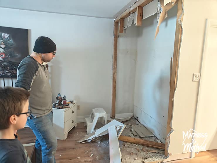 removing bedroom closet