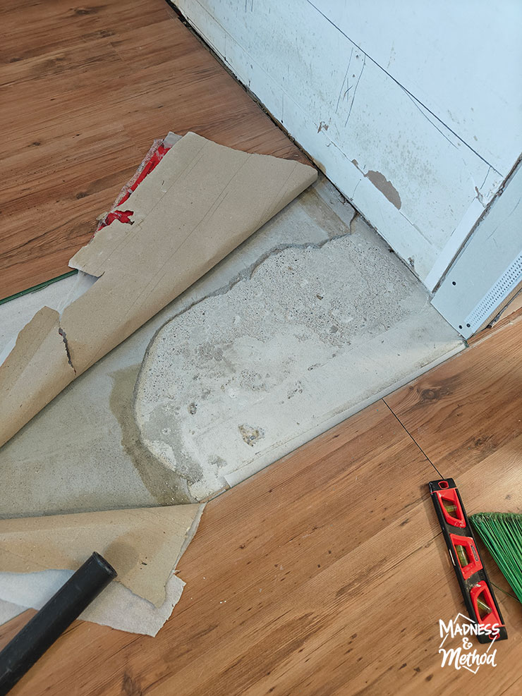 self leveler below floating floor