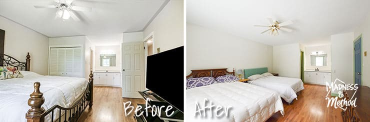 bedroom with two queen beds