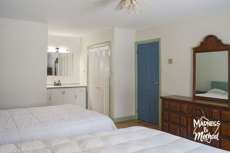 large bedroom with two queen beds