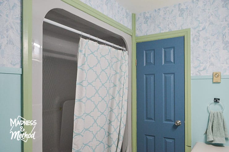 bathroom shower curtain view