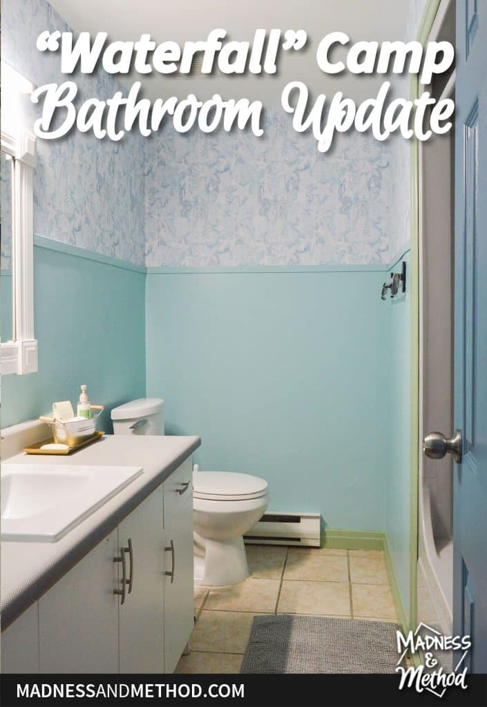 waterfall camp bathroom update graphic