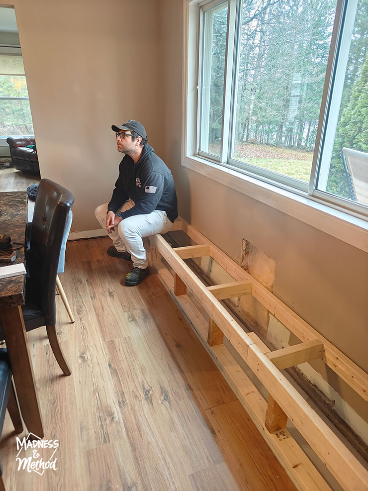 dining room bench construction