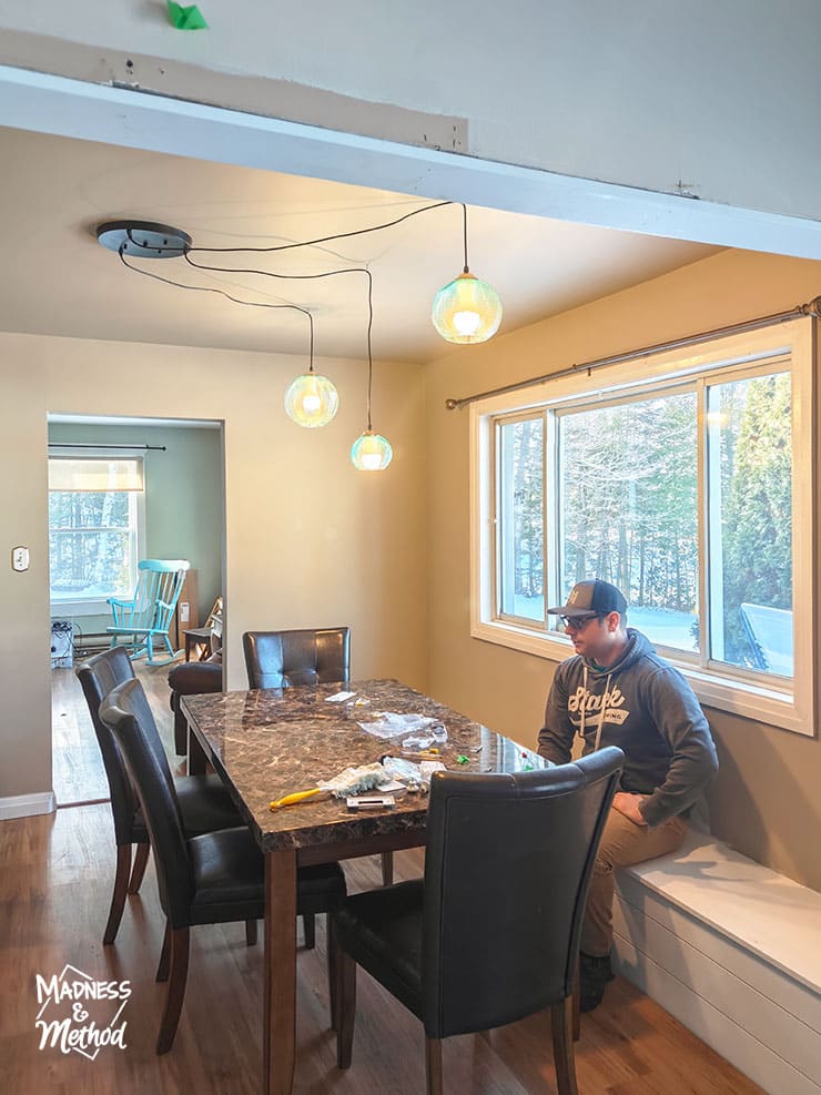 testing dining room bench