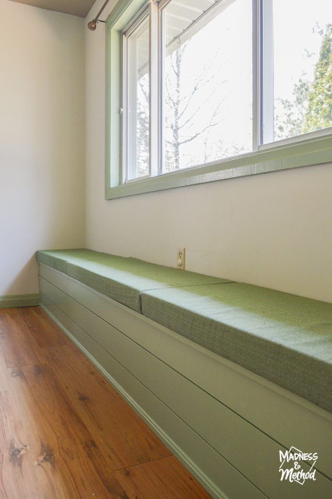 built-in bench under window
