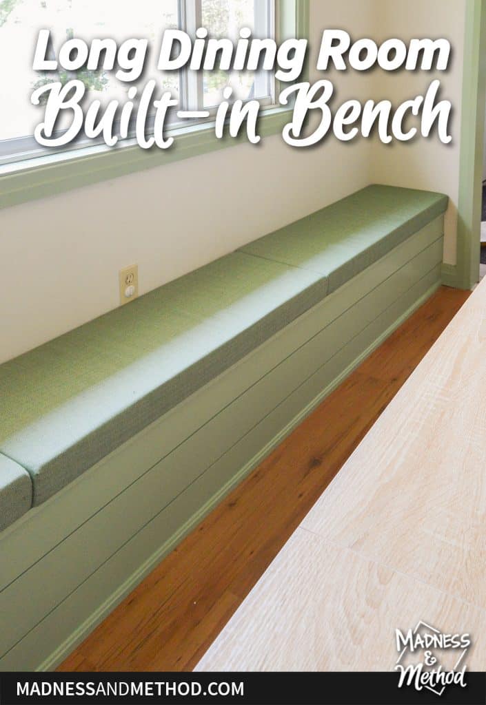 DIY dining room bench with cushion