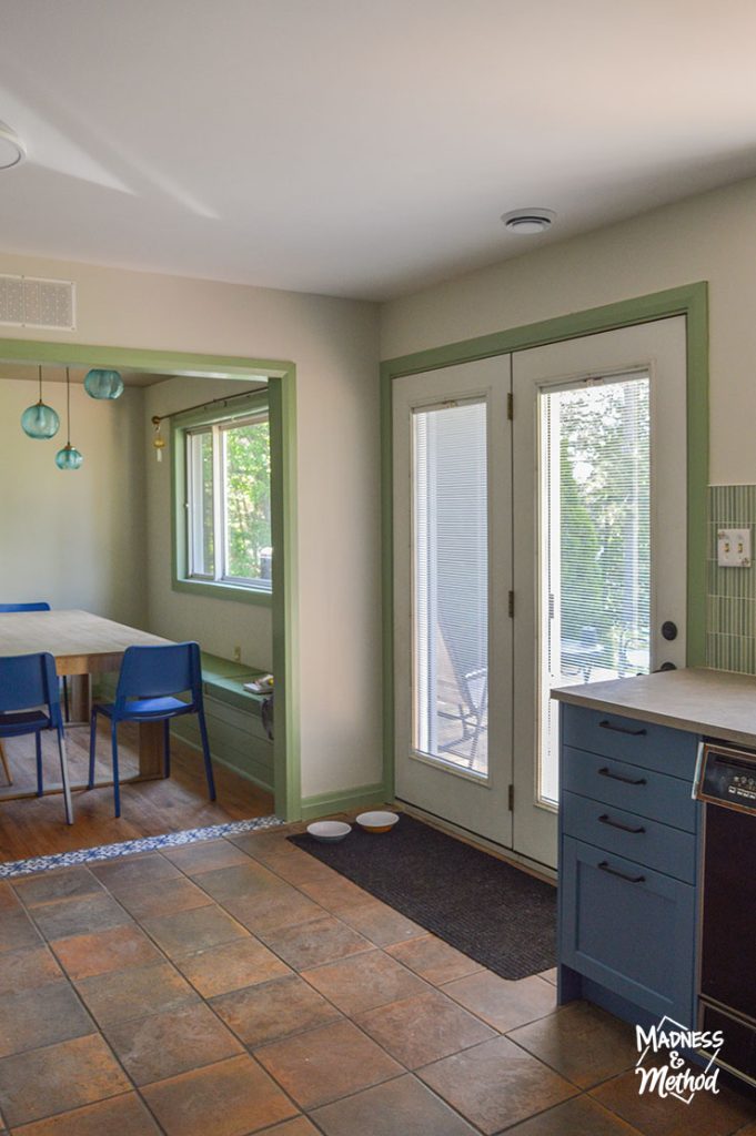 walkout doors from kitchen