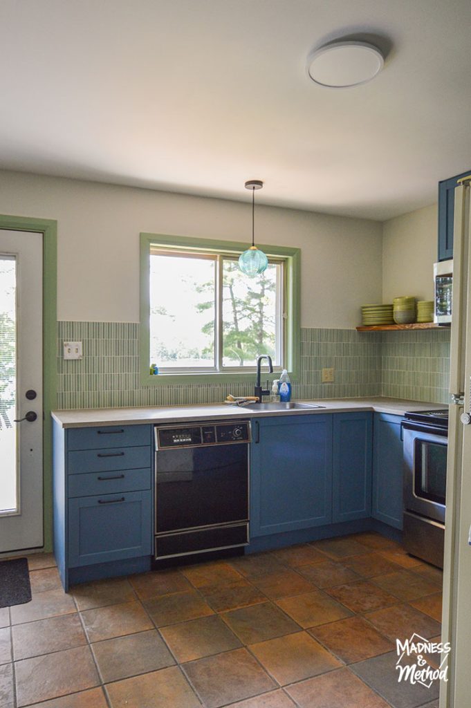 kitchen window with offset faucet