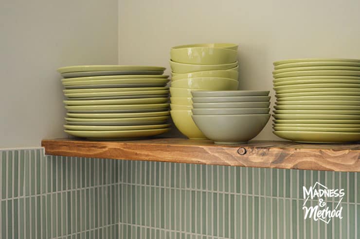 green bowls and plates