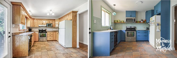 camp kitchen before and after renovation