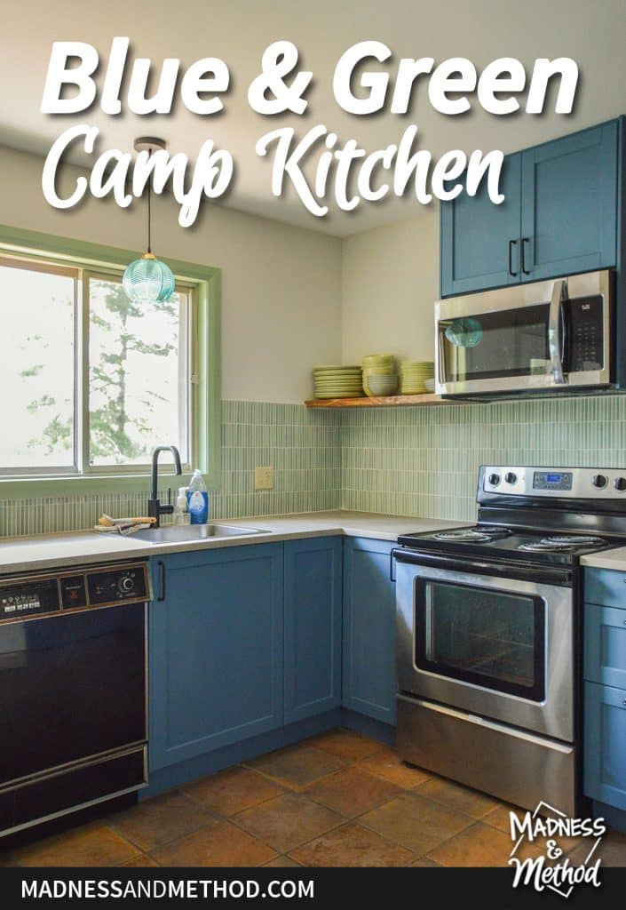 blue and green camp kitchen graphic