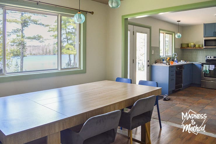 dining room open to kitchen