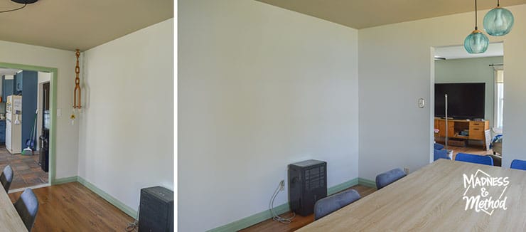 wall in dining room
